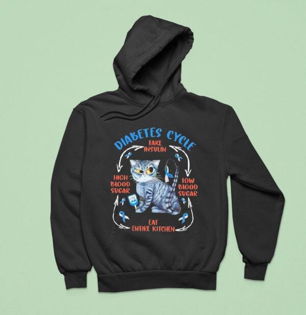 Cat Diabetes Cycle Take Insulin Low Blood Sugar High Blood Sugar Eat Entire Kitchen Hoodie