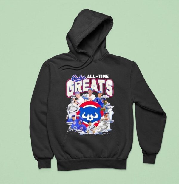 Chicago Cubs All Time Greats Legends Signatures Hoodie