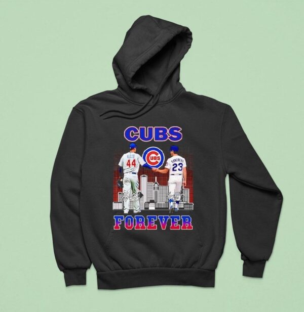 Chicago Cubs City Skyline Rizzo And Sandberg Forever Signatures Hoodie