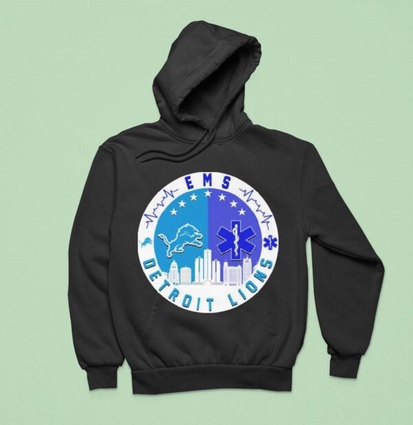 Detroit Lions X Ems Emergency Medical Services Heartbea Hoodie