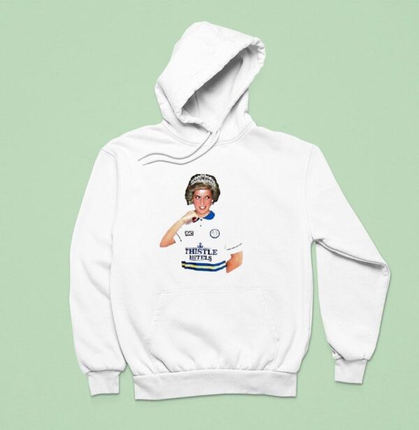 Diana Princess Of Wales Wearing A Leeds United Home Football Hoodie
