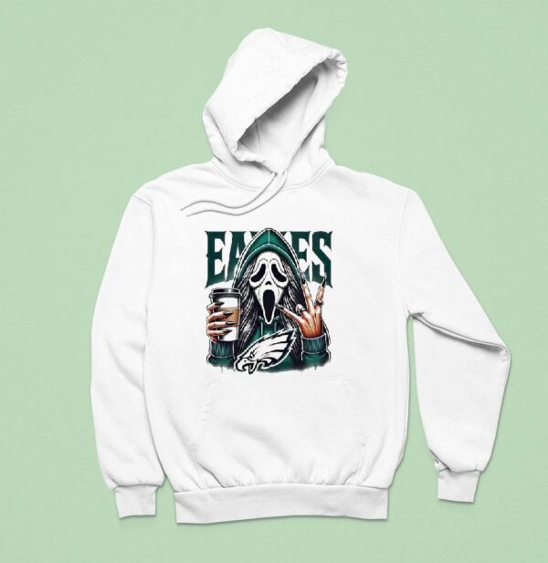 Ghostface Drinking Coffee Philadelphia Eagles Hoodie
