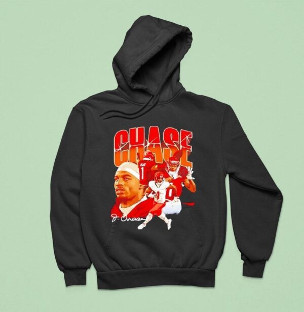 Ja Marr Chase Cincinnati Bengals Collage Signature Vintage Hoodie