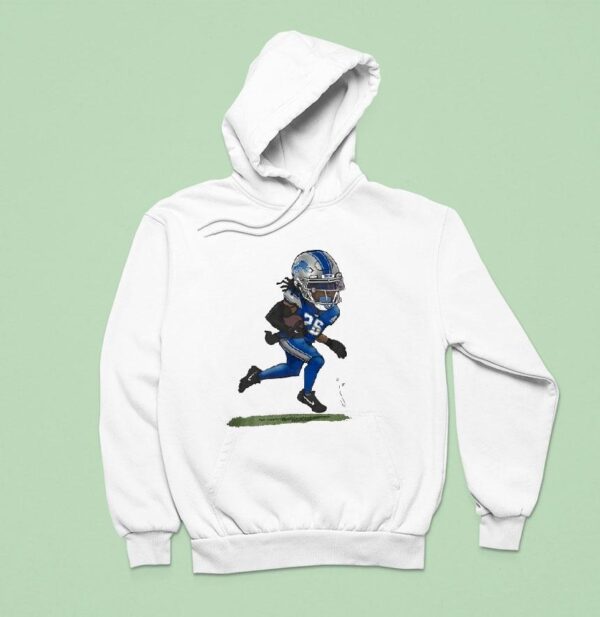 Jahmyr Gibbs Detroit Lions Fooyball Cartoon Hoodie