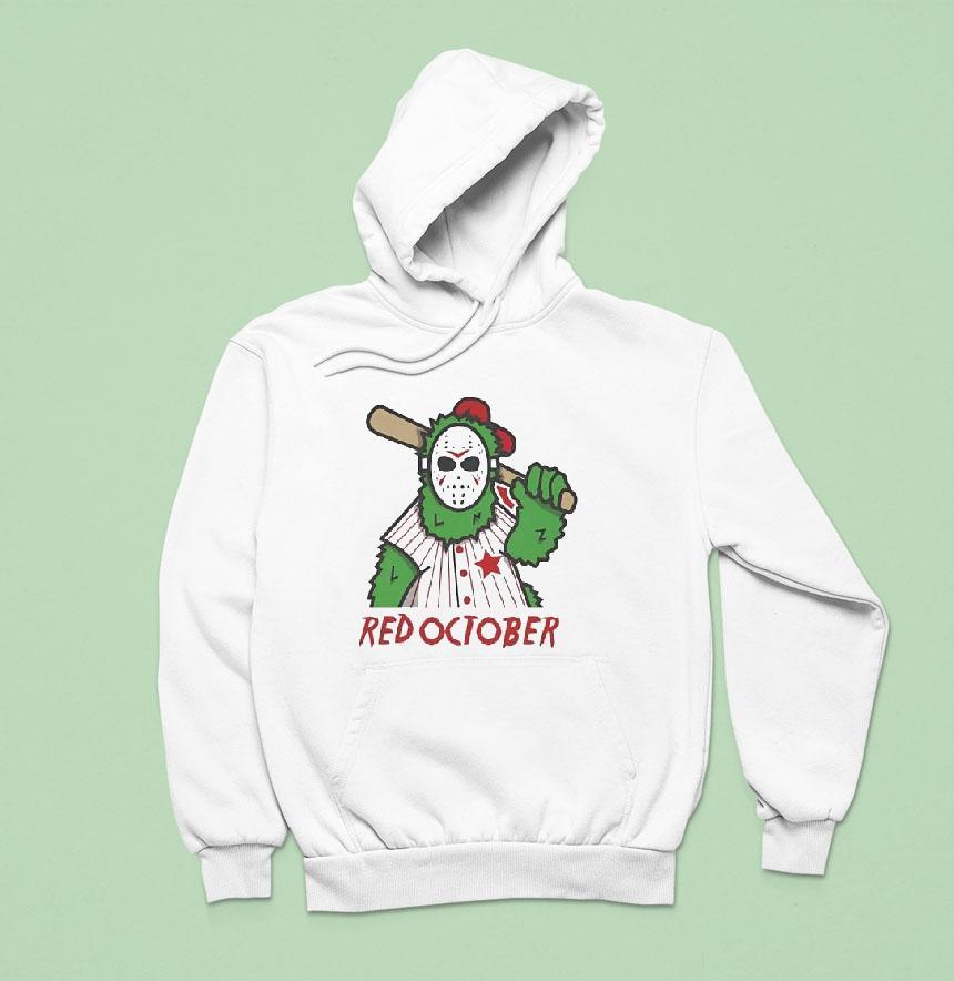 Jason Voorhees Red October Philadelphia Phillies Mascot Halloween Hoodie Jason Voorhees Red October Philadelphia Phillies Mascot Halloween Hoodie