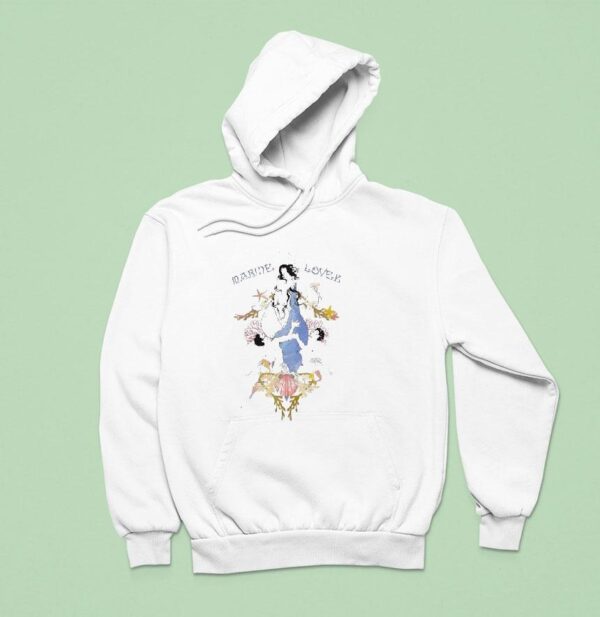 Marine Lover Coral Starfish And Jellyfish Hoodie