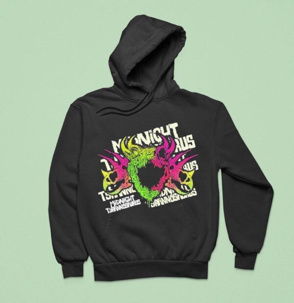 Midnight Tyrannosaurus Neon Hoodie