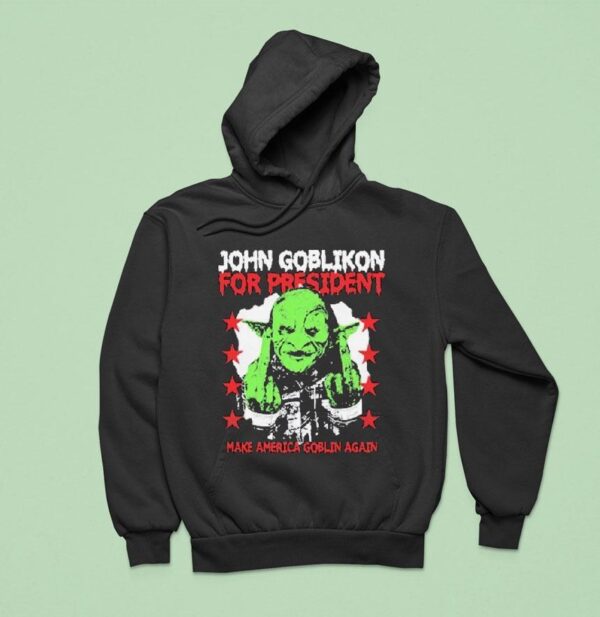 Nekrogoblikon John Goblikon For President Make America Goblin Again Middle Fingers Hoodie