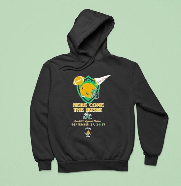 Notre Dame Fighting Irish Vs Arkansas Razorbacks Game Day Here Come The Irish Hoodie