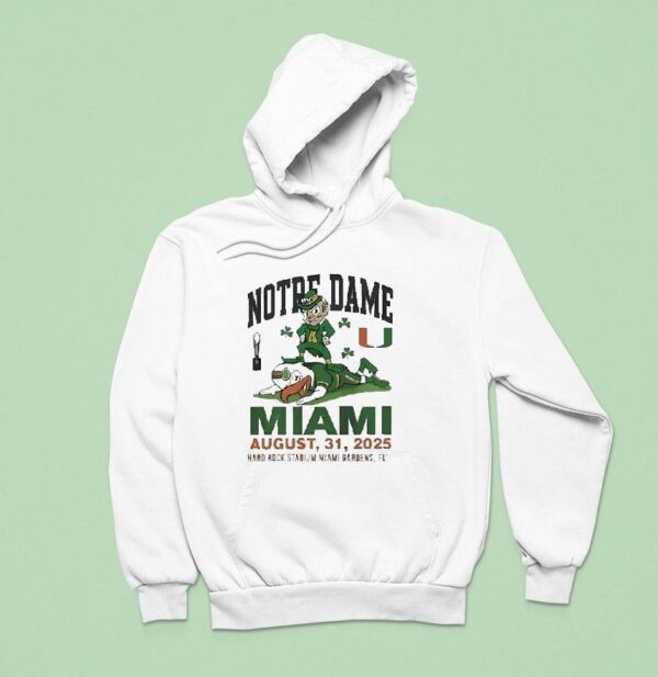 Notre Dame Vs Miami Hurricanes Hard Rock Stadium Miami Gardens Fl Hoodie
