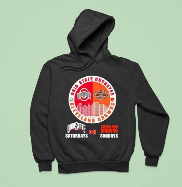 Ohio State Buckeyes On Saturdays And Cleveland Browns On Sundays Circle Logo Hoodie
