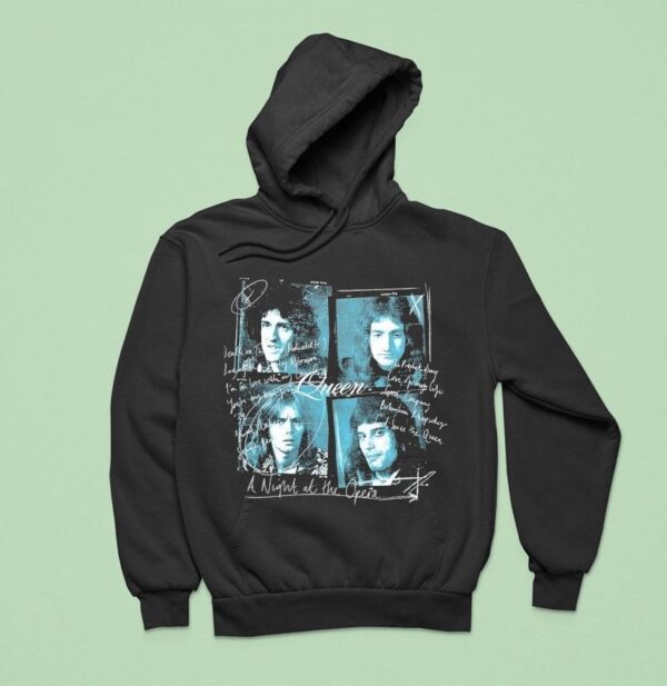 Queen A Night At The Opera Film Faded Hoodie