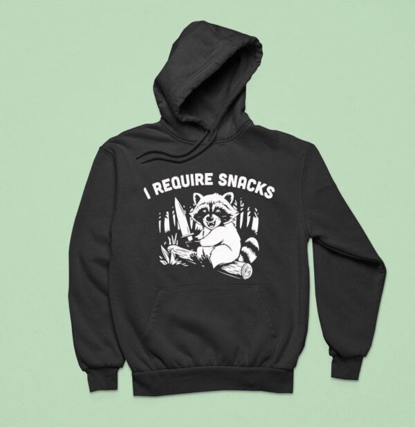 Raccoon With Knife I Require Snacks Hoodie