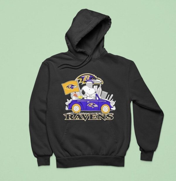 Snoopy And Woodstock Baltimore Ravens City Skyline Hoodie