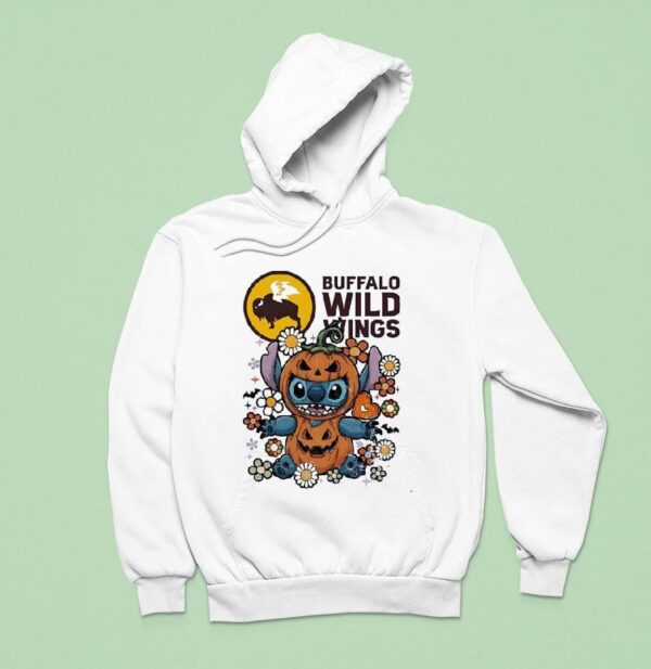 Stitch Halloween With Buffalo Wild Wings Logo Hoodie