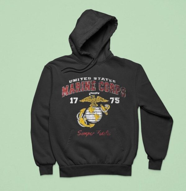 United States Marine Corps Semper Fidelis Eagle And Globe Hoodie