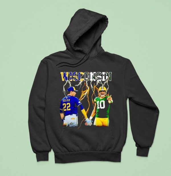 Wisconsin Lighting Christian Yelich Milwaukee Brewers And Jordan Love Green Bay Packers Hoodie
