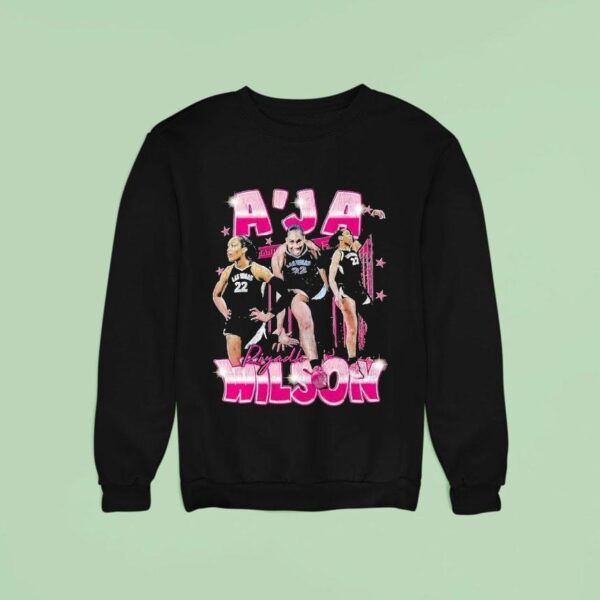 A Ja Wilson Riyadh Las Vegas Aces Basketball Graphic Sweatshirt