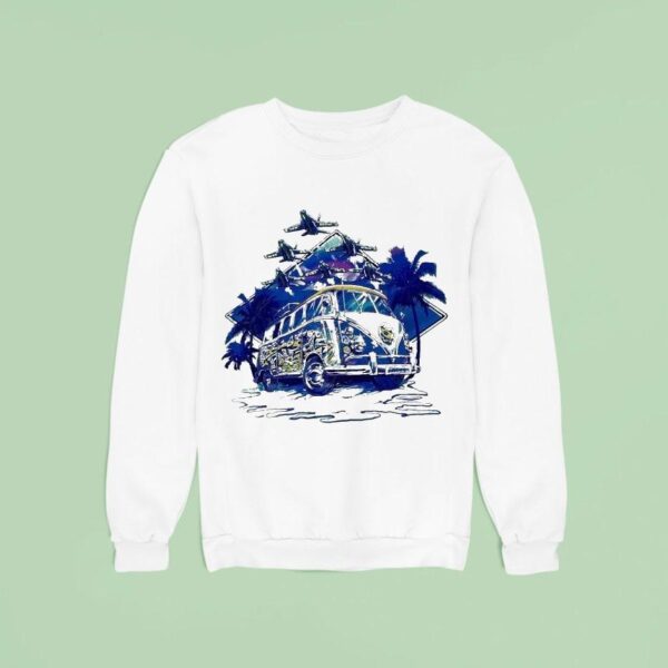 Blue Angels Beach Hippie Naval Aviation Museum Van Sweatshirt