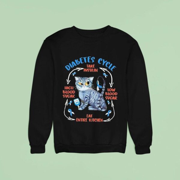 Cat Diabetes Cycle Take Insulin Low Blood Sugar High Blood Sugar Eat Entire Kitchen Sweatshirt