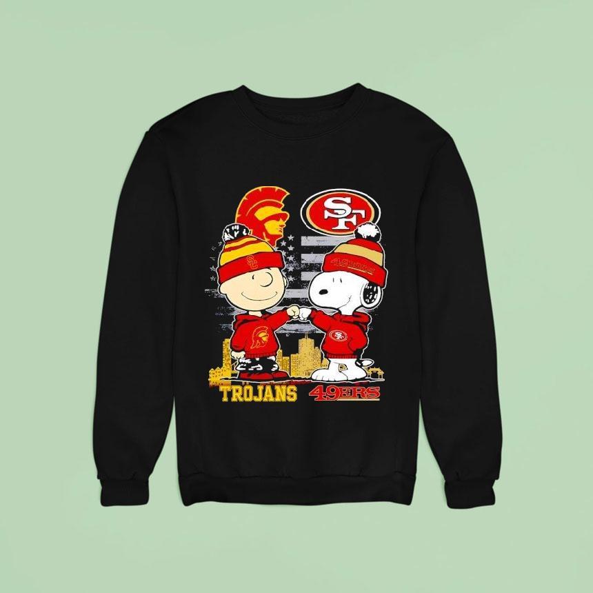 Charlie Brown San Francisco Ers Vs Snoopy Usc Trojans City Skyline Sweatshirt Charlie Brown San Francisco Ers Vs Snoopy Usc Trojans City Skyline Sweatshirt