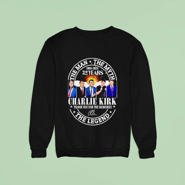 Charlie Kirk The Man The Myth The Legend Years Thank You For The Memories Sweatshirt