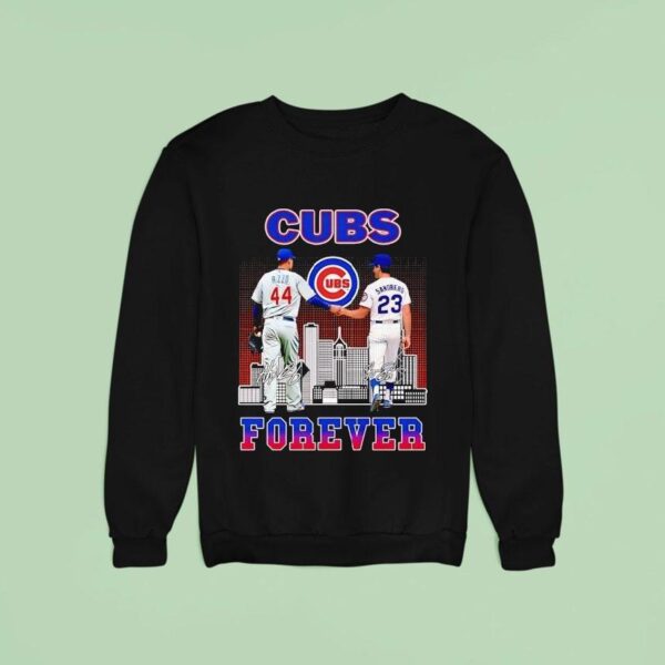 Chicago Cubs City Skyline Rizzo And Sandberg Forever Signatures Sweatshirt