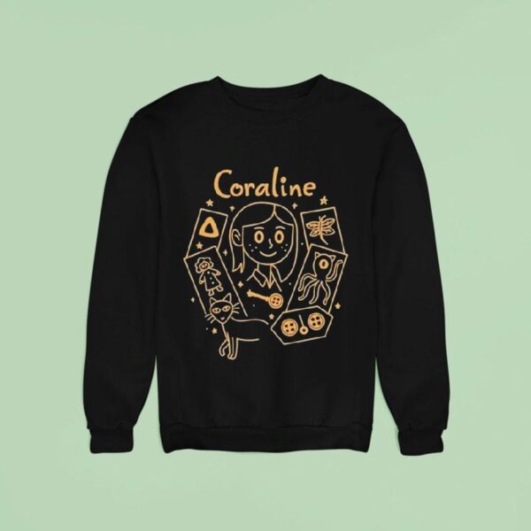 Coraline Creepy Cute Button Eyes Sweatshirt