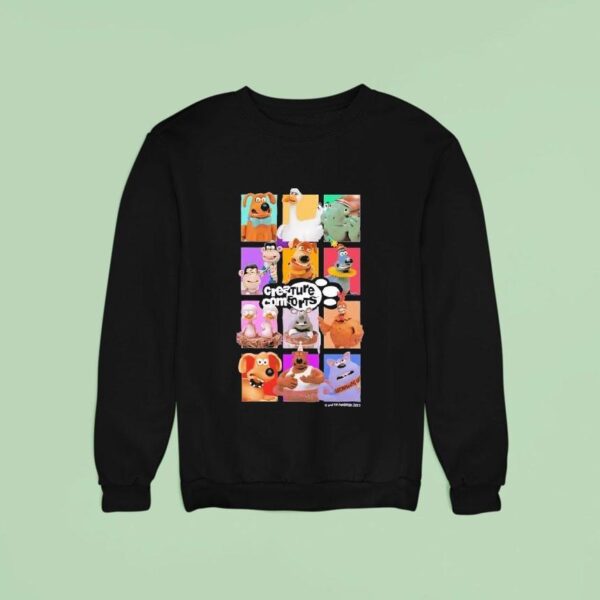 Creature Comforts Nick Park And Aardman Animations Collage Of Characters Sweatshirt