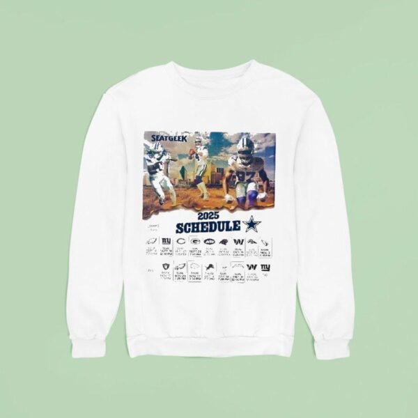 Dallas Cowboys Seatgeek Season Schedule Nfl Football Sports Sweatshirt