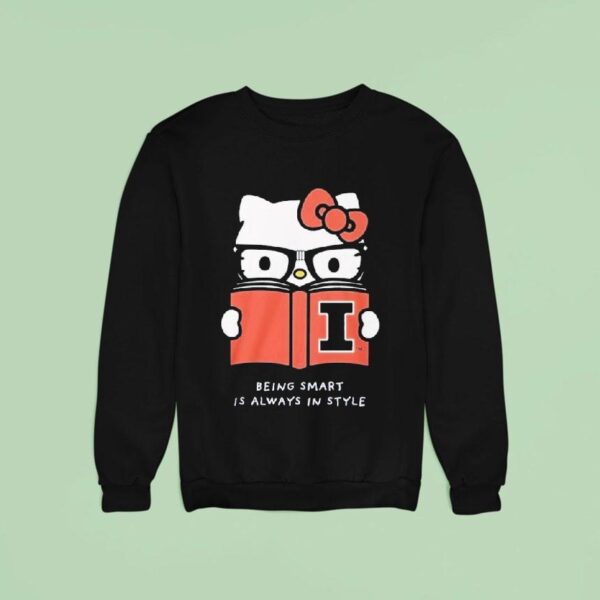 Dave Portnoy Illinois Fighting Illini Hello Kitty Being Smart Is Always In Style Book Sweatshirt