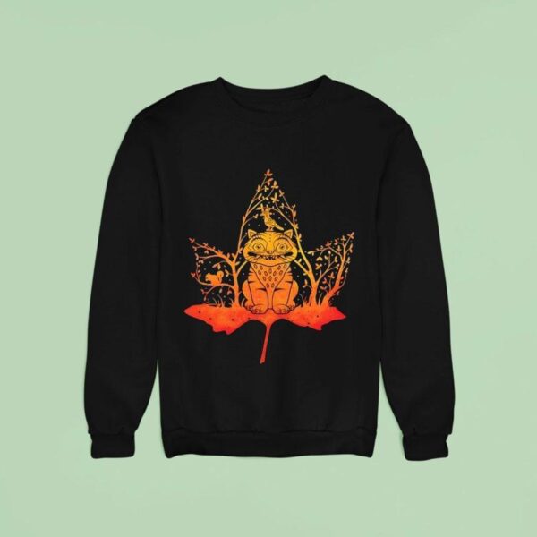 Derpy Tiger And Sussy From Kpop Demon Hunters In A Fall Leaf Design Sweatshirt