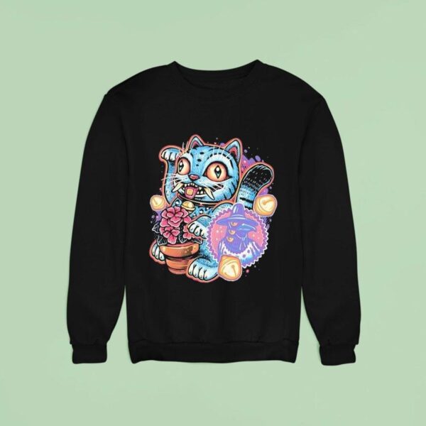 Derpy Tiger Style Of Maneki Neko Sweatshirt
