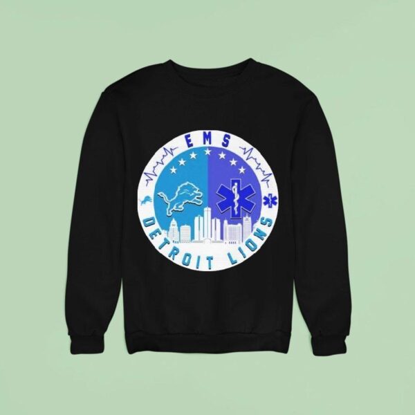 Detroit Lions X Ems Emergency Medical Services Heartbea Sweatshirt