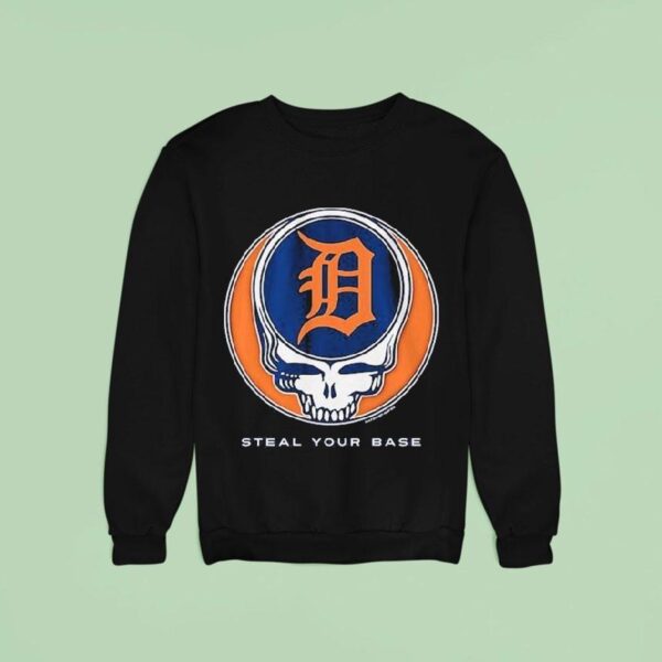 Detroit Tigers Grateful Dead Steal Your Base Sweatshirt