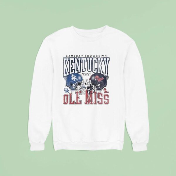 Gameday Showdown Kentucky Wildcats Vs Ole Miss Rebels Football Helmet Retro Sweatshirt