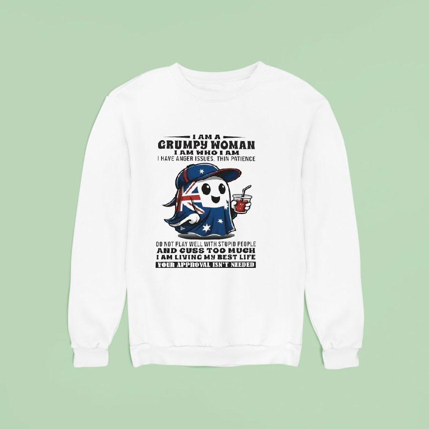Ghost I Am A Grumpy Woman I Am Who I Am I Have Anger Issue Thin Patience Halloween Sweatshirt Ghost I Am A Grumpy Woman I Am Who I Am I Have Anger Issue Thin Patience Halloween Sweatshirt
