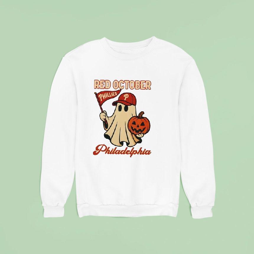 Ghost Red October Philadelphia Phillies Halloween Sweatshirt Ghost Red October Philadelphia Phillies Halloween Sweatshirt