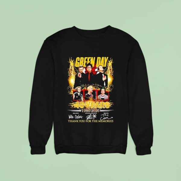 Green Day Anniversary Years Thank You For The Memories Signatures Sweatshirt
