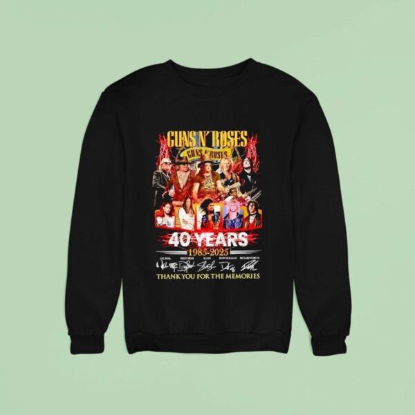 Guns N Roses Years Thank You For The Memories Signatures Sweatshirt