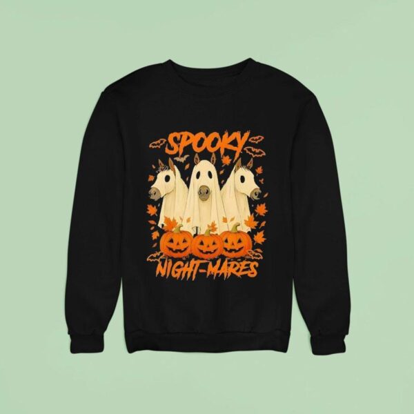Halloween Vibes Horse Lover Boo Ghost Spooky Night Mares Sweatshirt