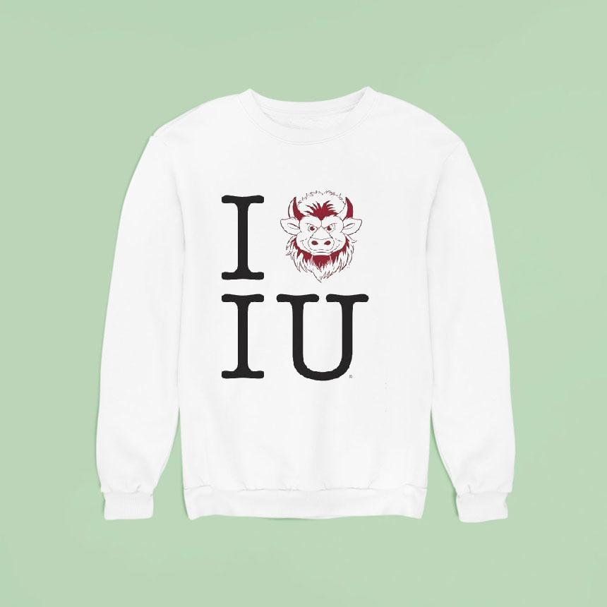 Indiana Hoosiers I Heart Iu Bison Sweatshirt Indiana Hoosiers I Heart Iu Bison Sweatshirt