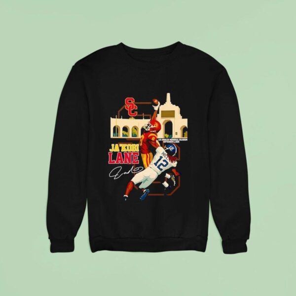 Ja Kobi Lane Usc Trojans Los Angeles Memorial Coliseum Signature Sweatshirt