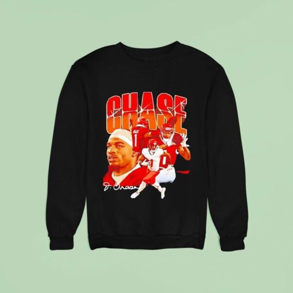 Ja Marr Chase Cincinnati Bengals Collage Signature Vintage Sweatshirt