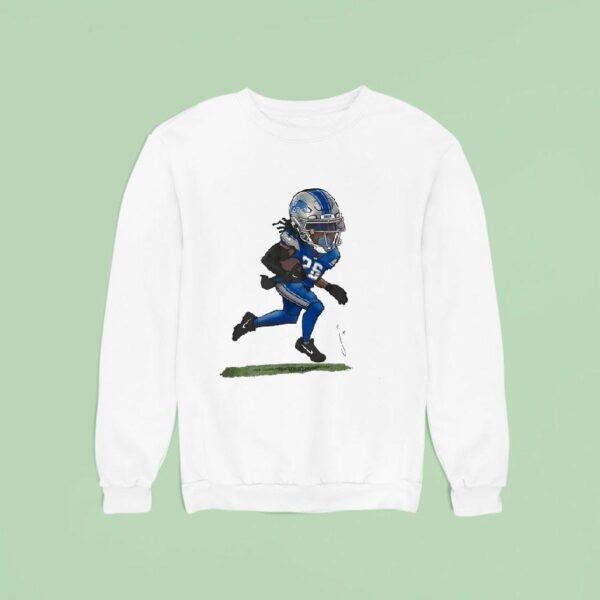 Jahmyr Gibbs Detroit Lions Fooyball Cartoon Sweatshirt
