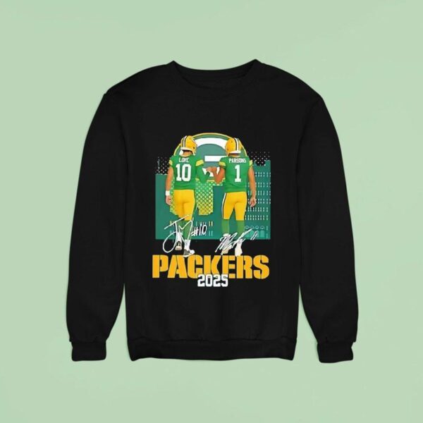 Jordan Love And Micah Parsons Green Bay Packers Signatures Sweatshirt