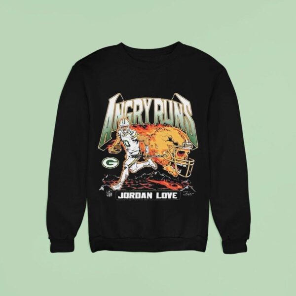 Jordan Love Angry Runs Green Bay Packers Sweatshirt