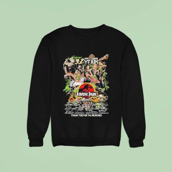 Jurassic Park Years Thank You For The Memories Signatures Sweatshirt