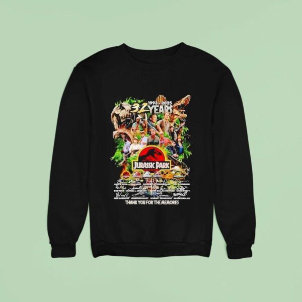 Jurassic Park Years Thank You For The Memories Signatures Sweatshirt