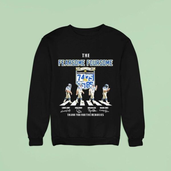Los Angeles Rams The Fearsome Foursome Thank You For The Memories Road Abbey Signatures Sweatshirt